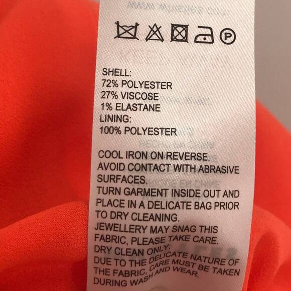 Whistles Textured Sleeveless Flare Dress Waffle Knit In Bright Orange 10 - Picture 12 of 12